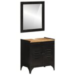 vidaXL Ensemble de meubles salle de bain 2 Pièces fer et bois de manguier