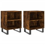 vidaXL Tables de chevet 2 Pièces chêne fumé 40x30x50 cm bois d'ingénierie