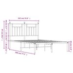 vidaXL Cadre de lit métal sans matelas et tête de lit blanc 135x190 cm