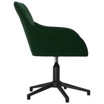 Chaise fauteuil siège pivotante de bureau informatique étude foncé velours vert 02_0024188