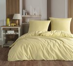 Parure de lit jaune unie 240 x 220 cm