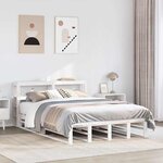 vidaXL Cadre de lit sans matelas blanc 135x190 cm bois de pin massif
