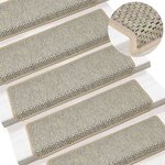 vidaXL Tapis d'escalier autocollants aspect sisal 15 Pièces 65x21x4 cm