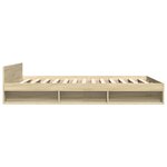 vidaXL Cadre de lit et tiroirs chêne sonoma 135x190 cm bois ingénierie