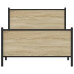 vidaXL Cadre de lit en métal sans matelas chêne sonoma 107x203 cm
