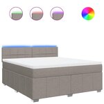 vidaXL Sommier à lattes de lit avec matelas Taupe 180x200 cm Tissu