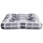 vidaXL Coussin de palette motif à carreaux gris tissu