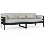 vidaXL Lit de jour sans matelas noir bois de pin massif 80x200 cm