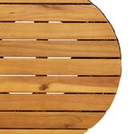 vidaXL Table d'appoint de jardin forme tambour noir rotin bois massif