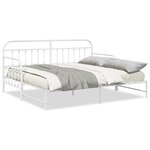 Lit jumeau vidaXL avec lit gigogne blanc 107x203 cm en acier