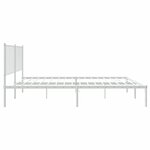 vidaXL Cadre de lit métal sans matelas et tête de lit blanc 120x200 cm