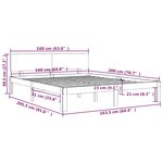 vidaXL Cadre de lit sans matelas blanc bois de pin massif 160x200 cm