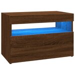 vidaXL Meubles TV 2 Pièces avec lumières LED Chêne marron 60x35x40 cm