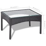 vidaXL Salon de jardin 4 Pièces avec coussins Résine tressée Noir