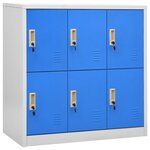 vidaXL Armoire à casiers Gris clair et bleu 90x45x92 5 cm Acier