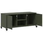 vidaXL Meuble TV vert olive 100 5x39x43 5 cm acier laminé à froid