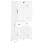 vidaXL Buffet haut Blanc 69 5x34x180 cm Bois d'ingénierie