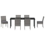 vidaXL Set de salle à manger de jardin 7 pièces Gris Poly Rattan