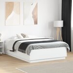 vidaXL Cadre de lit avec LED sans matelas blanc 120x190 cm