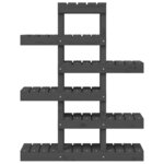 vidaXL Support à plantes Gris 85x25x109 5 cm Bois massif de pin
