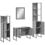 vidaXL Ensemble d'armoires de salle de bain 4 Pièces sonoma gris
