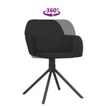 vidaXL Chaises pivotantes à manger lot de 2 Noir Velours