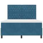 vidaXL Lit Box Spring avec Matelas Bleu Foncé 160x200 cm Velours