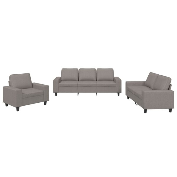 vidaXL Ensemble de canapés 3 Pièces taupe tissu