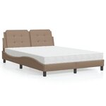 vidaXL Lit avec matelas cappuccino 120x200 cm similicuir