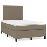 vidaXL Sommier à lattes de lit avec matelas taupe 120x190 cm tissu