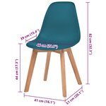 vidaXL Chaises à manger lot de 4 Turquoise Plastique