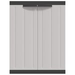 vidaXL Armoire de rangement d'extérieur gris et noir 65x37x85 cm PP