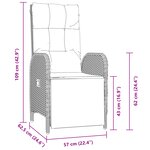 vidaXL Ensemble de salle à manger de jardin 9 pièces avec coussins noirs en poly rattan