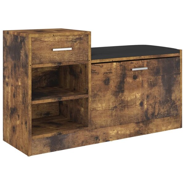 vidaXL Banc à chaussures Chêne fumé 94 5x31x57 cm Bois d'ingénierie