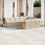 vidaXL Salon de jardin avec coussins 10 Pièces beige résine tressée