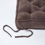 Galette de chaise coussin rehausseur en suédine Chocolat  40 x 40 x 10 cm - HOMESCAPES
