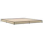 vidaXL Cadre de lit chêne sonoma 200x200 cm bois d'ingénierie et métal