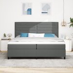 vidaXL Lit à Ressorts avec Matelas & LED Gris Foncé 200x200 cm Tissu