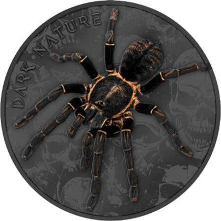 Pièce de monnaie en Argent 20 Dollars g 93.3 (3 oz) Millésime 2023 Dark Nature THAI BLACK TARANTULA