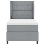 Lit Box Spring vidaXL avec Matelas Gris Clair 100x200 cm Tissu
