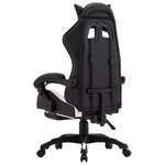 Chaise fauteuil siège pivotante de bureau informatique étude de jeux vidéo et repose-pied et similicuir blanc 02_0024222