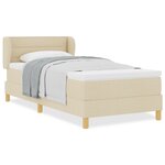 Lit à ressort vidaXL avec matelas - Crème - 80x200 cm - Tissu