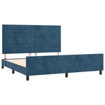 vidaXL Cadre de lit sans matelas bleu foncé velours