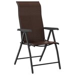 vidaXL Chaises pliables de jardin lot de 4 marron résine tressée