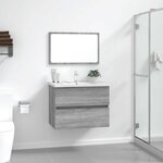 vidaXL Ensemble de meubles de salle de bain 2 Pièces Sonoma gris