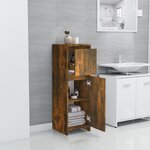vidaXL Armoire de bain Chêne fumé 30x30x95 cm Bois d'ingénierie