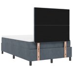Lit Box Spring avec Matelas Gris Foncé Petit Double Velours