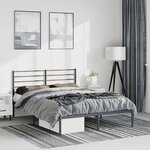 vidaXL Cadre de lit métal sans matelas avec tête de lit noir 150x200cm