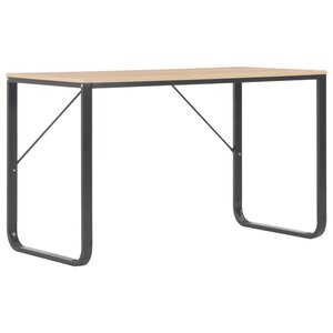 vidaXL Bureau d'ordinateur Noir et chêne 120x60x73 cm