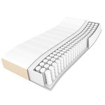 vidaXL Sommier à lattes de lit avec matelas Crème 140x190 cm Tissu